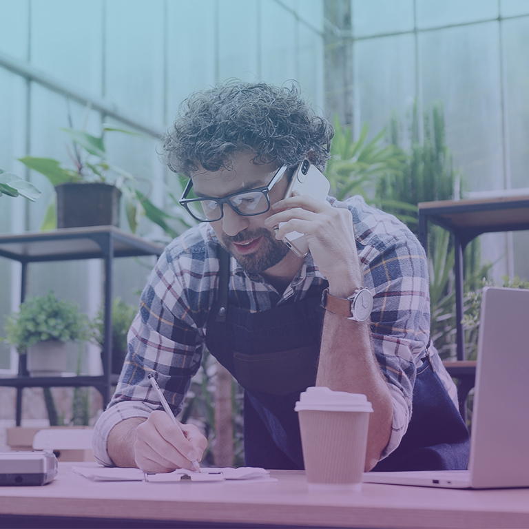 Small business owner using ONSIM Landline SIM on mobile